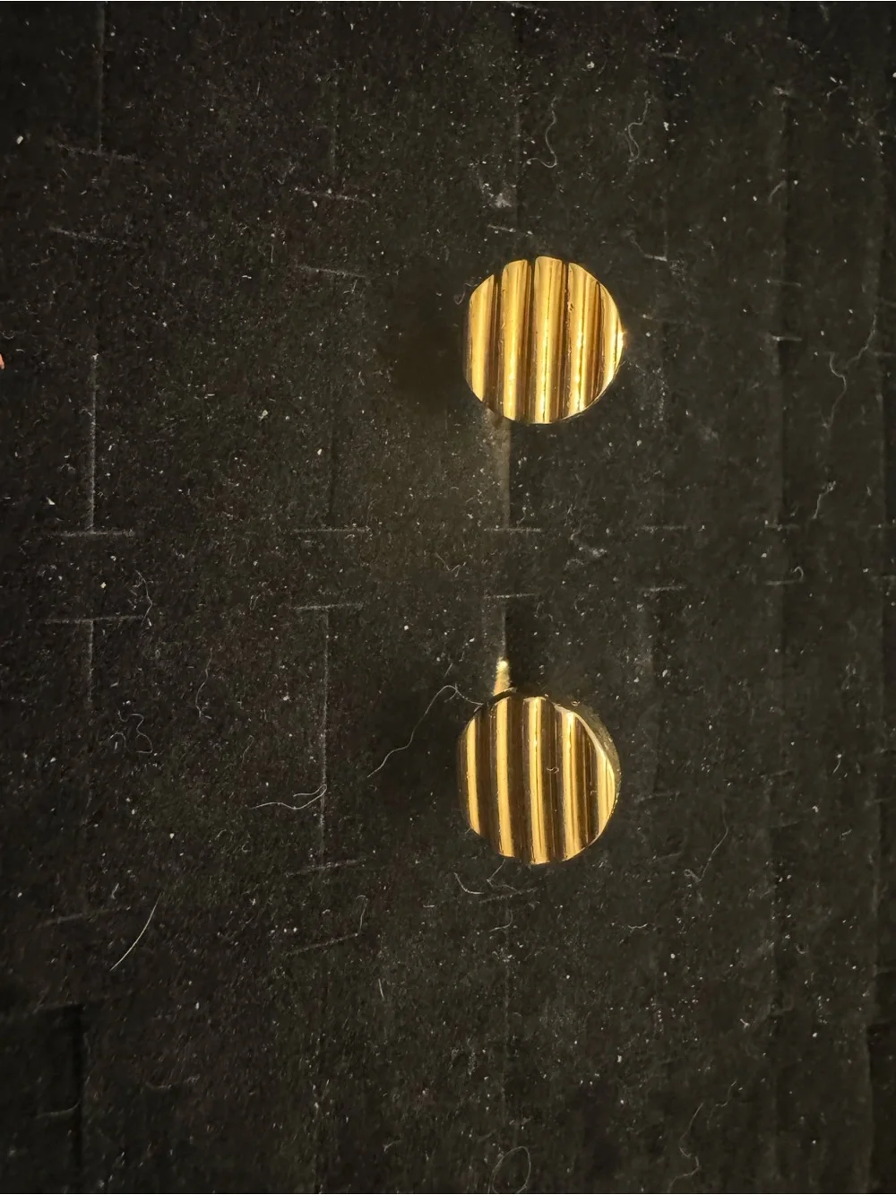 Vintage SWANK Gold Tone Round Ribbed Cufflinks Mid Century Men’s Cuff Links